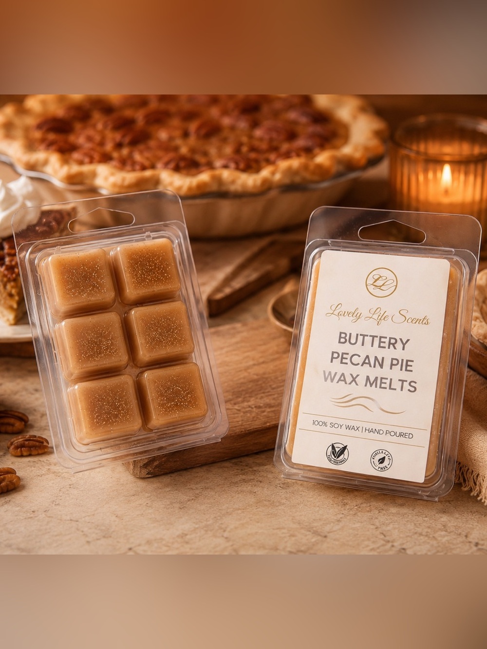 Buttery Pecan Pie Premium Soy Wax Melts - Lovely Life Scents
